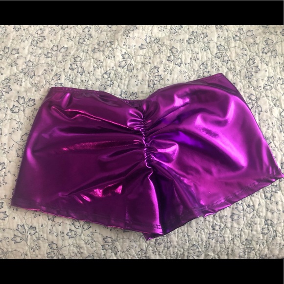 Cute purple metallic rave shorts - Picture 1 of 2